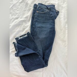 CITIZENS OF HUMANITY HARLOW ANKLE MID-RISE SLIM JEAN 31 Frayed Edge Hem